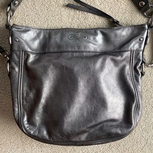 Coach Zoe Silver Metallic Leather Handbag